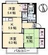 グリーンコート F棟 3Kの間取り