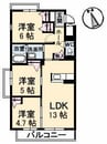 エルミタージュ 3番館 3LDKの間取り