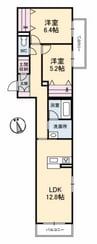 サングリーン太田Ⅱ 2LDKの間取り