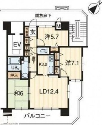 間取図 アルファステイツ片原町駅前