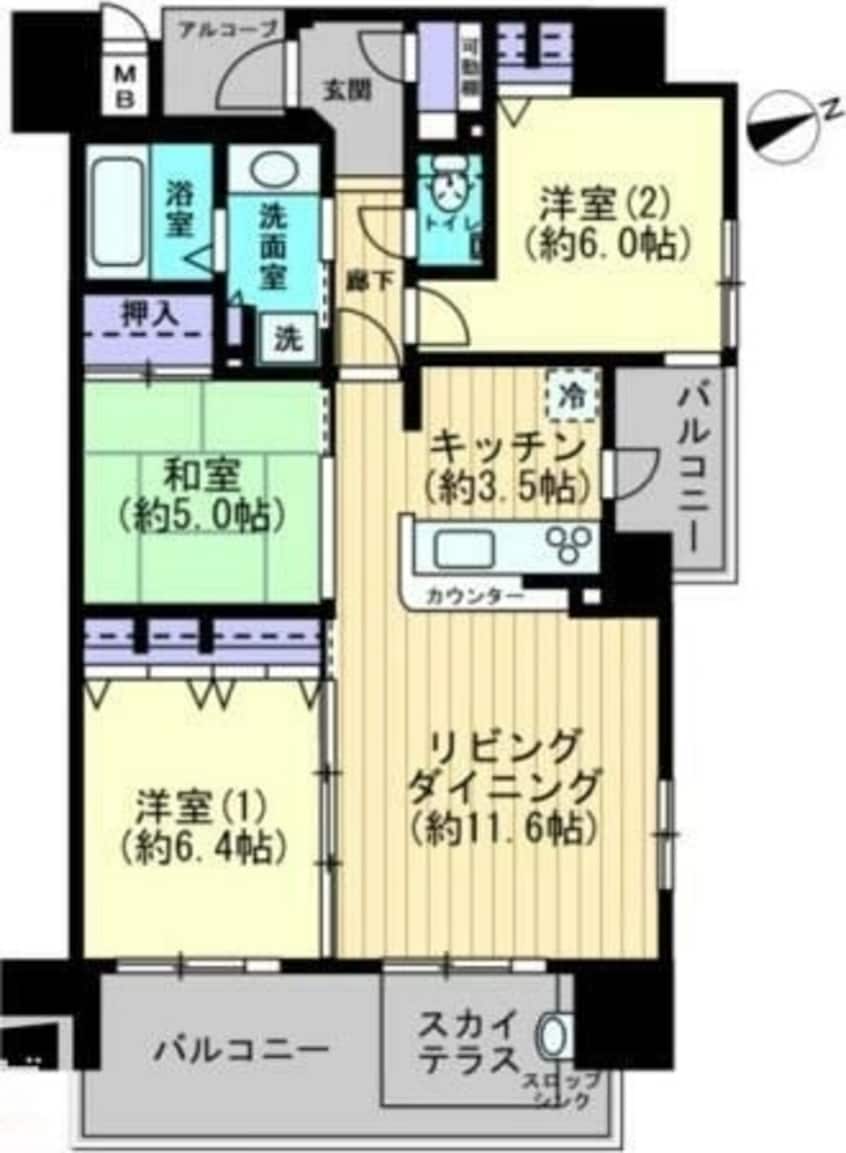 間取図 ロイヤルガーデン県庁前第２