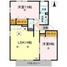 グレイスフル屋島 B棟 2LDKの間取り