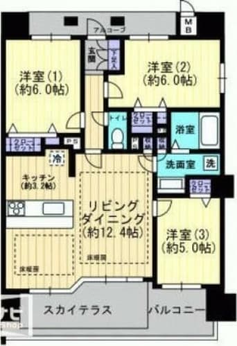 間取図 ロイヤルガーデン栗林公園前