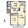 バリュージュJIN A棟 2LDKの間取り