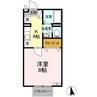 セジュールＭ 1Kの間取り