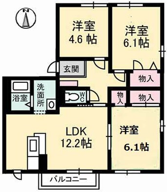 間取図 シャンベール B棟
