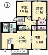 シャンベール B棟 3LDKの間取り