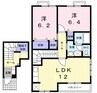 ハーモニーガーデンＢ 2LDKの間取り