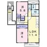 サン　リバーＣ 2LDKの間取り