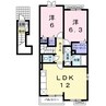 リヴィエール・ウエストⅡ 2LDKの間取り