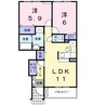 クリスタル　Ｃ 2LDKの間取り