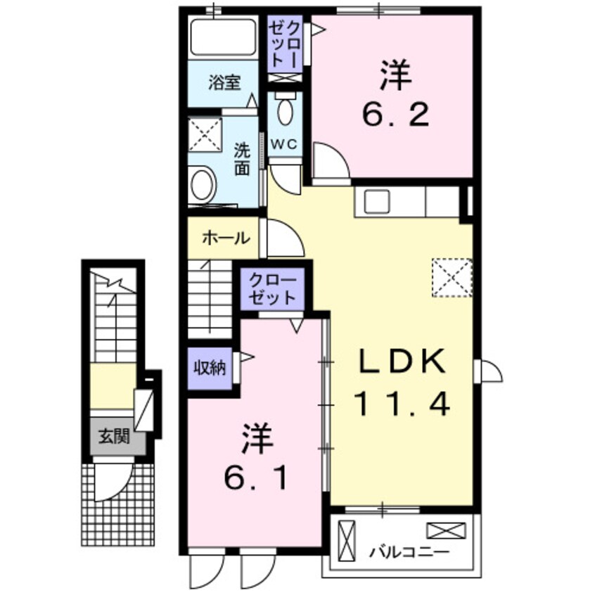 間取図 ボンヌ・シャンスⅡ