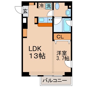 間取図 高松琴平電気鉄道<ことでん琴平線>/片原町駅 徒歩4分 2階 築4年