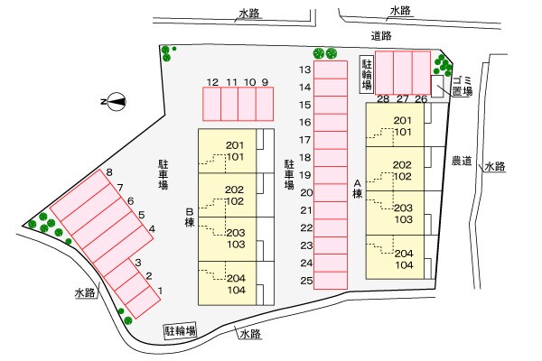 駐車場 サンライズ新名Ｂ