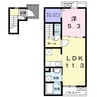 ミルト屋島 1LDKの間取り