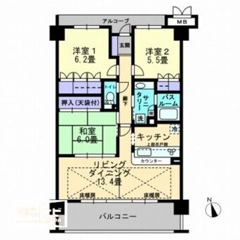 間取図 アルファステイツ国際ホテルサイド