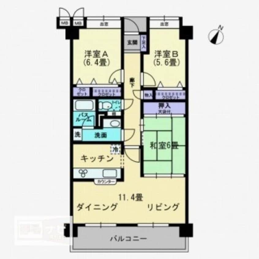 間取図 アルファパーク屋島四番館