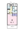 フルール・Ｍ 1Kの間取り