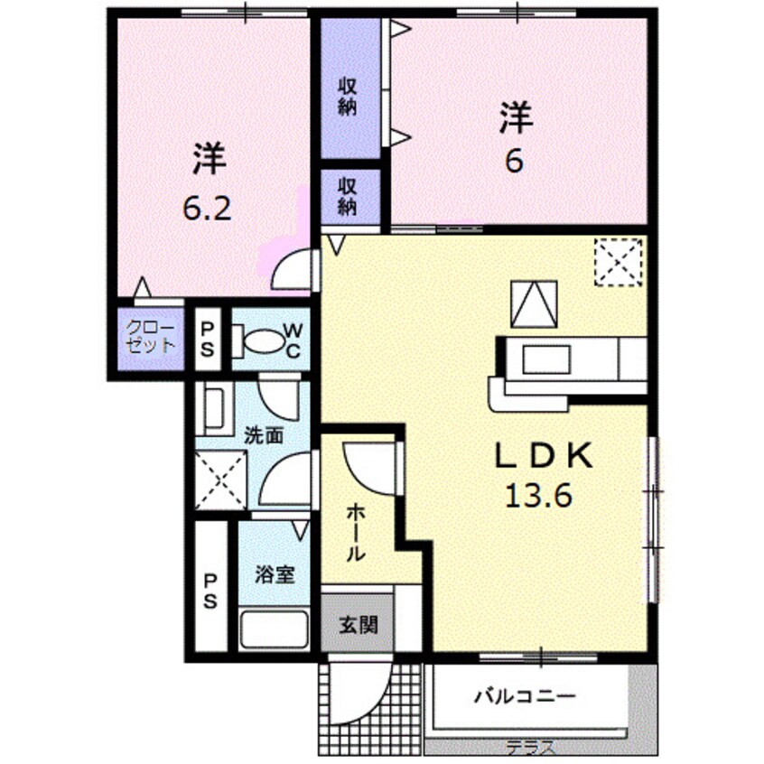 間取図 プラシードＢ