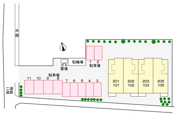 駐車場 ドエルエバーグリーンＣ