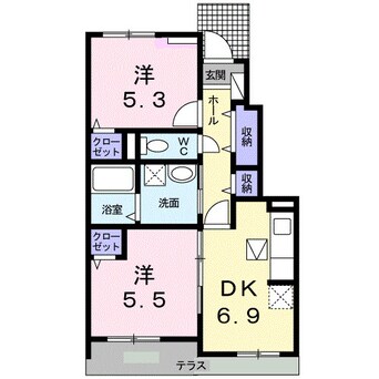 間取図 リバーヒル２　Ｂ