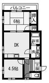 池本ハイツ 2DKの間取り