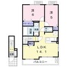ブランド　ロードＡ 2LDKの間取り