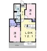 エルピーダＭ　Ｃ棟 2LDKの間取り