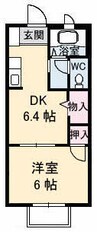 フォブール高崎 1DKの間取り