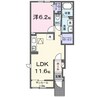ジェンティーⅠＡ 1LDKの間取り