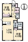 シャーメゾン上林 B棟 2LDKの間取り