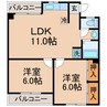 室町ハイツ 2LDKの間取り