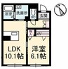 ベレオ ミルフィオーレ 1LDKの間取り