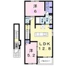 ピア六条 2LDKの間取り