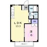 ニューシティー八栗口Ｂ 1LDKの間取り