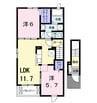 アルバーダⅠ 2LDKの間取り