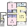 クリスタル　Ｆ 2LDKの間取り