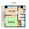 ヴィラ扇 1DKの間取り