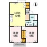 サンハイツM A棟 2LDKの間取り