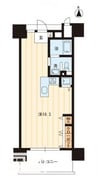 アルファライフ瓦町北 1Rの間取り