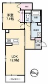 Lapaix栗林 1LDKの間取り