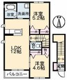 シャーメゾンM A棟 2LDKの間取り
