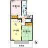 パストラルみまや Ａ棟 2DKの間取り