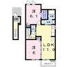 サン・ロイヤルガーデンⅡ　Ｂ 2LDKの間取り