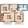 アメニティハイツ勅使 3Kの間取り