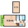 リッチモンド潤A・B 1Kの間取り