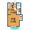 フロンティア是竹 1DKの間取り