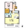 オネスト上林 B棟 1LDKの間取り