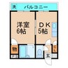 アベニュー塩上 1DKの間取り