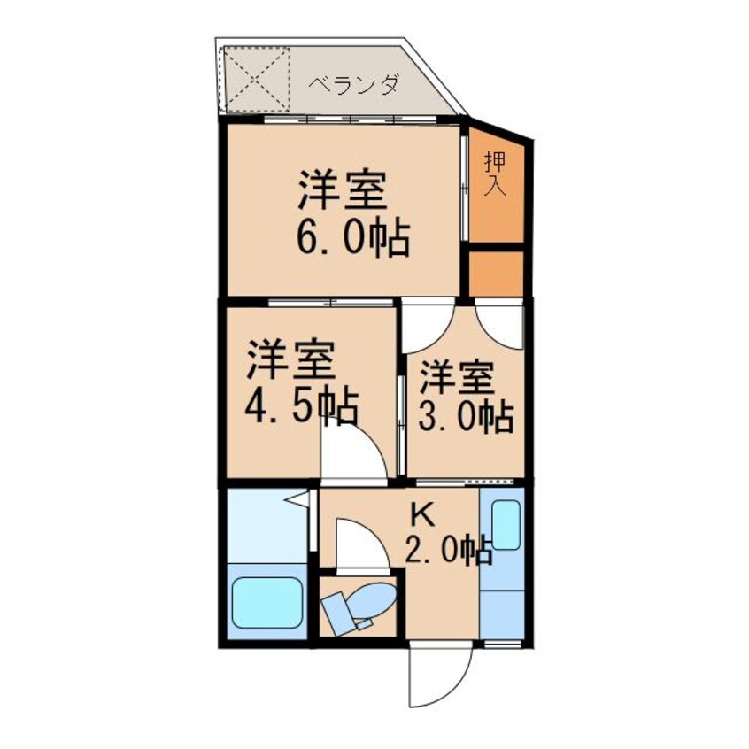 間取図 大的場マンション